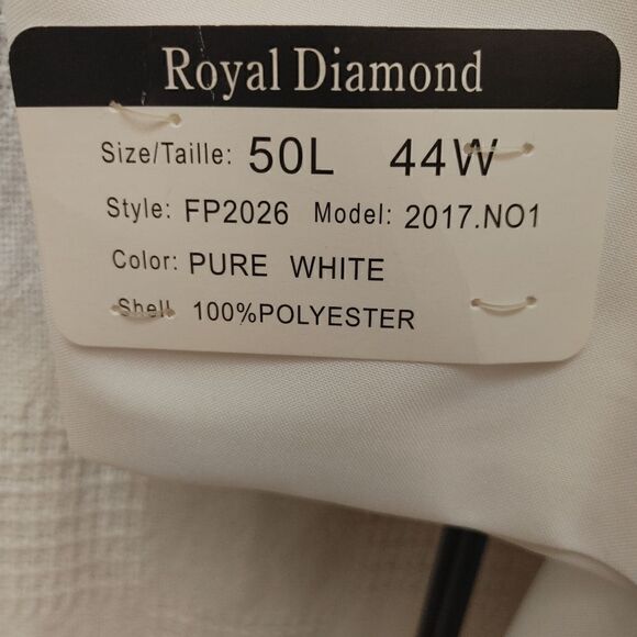 MEN'S ROYAL DIAMOND WHITE 2 PIECE CLASSIC SUIT 50L. - Picture 10 of 16